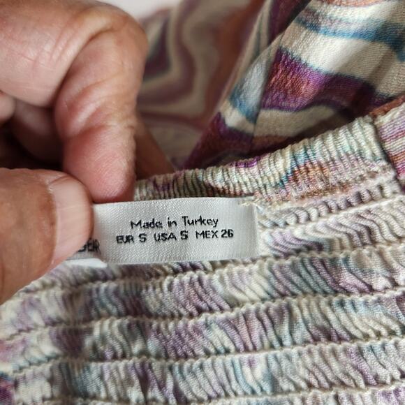 Pull & Bear Marble Print Halter Mini Dress Backless Womens Size Small Multicolor - Picture 10 of 12